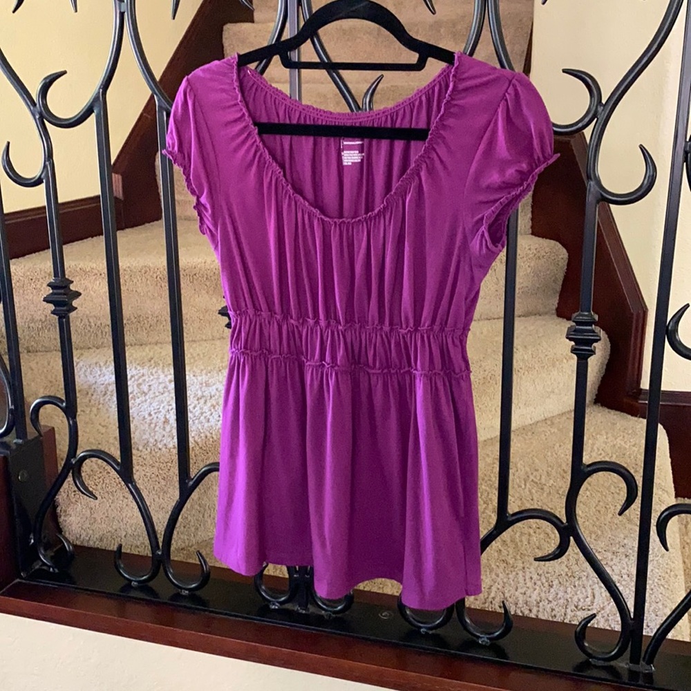 INC raspberry peasant top